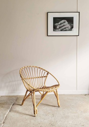 Fauteuil en rotin vintage