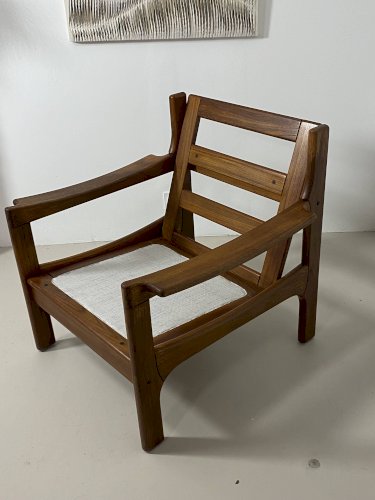 Fauteuil et ottoman danois en teck, années 1960