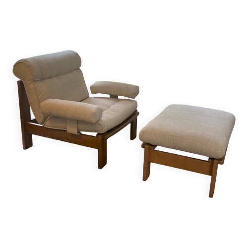 Fauteuil et repose-pieds Rolf Benz, Allemagne, années 1980