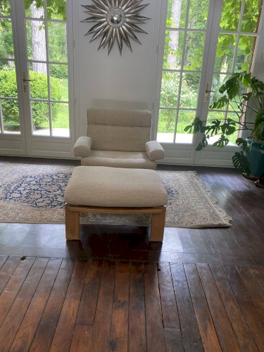 Fauteuil et repose-pieds Rolf Benz, Allemagne, années 1980