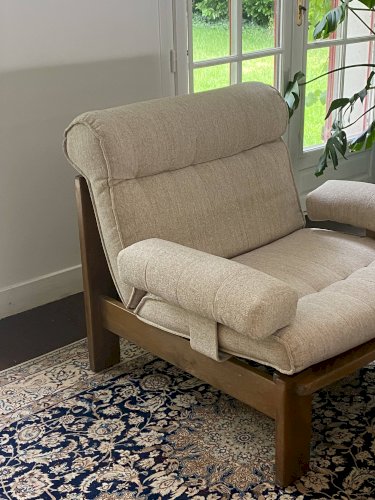 Fauteuil et repose-pieds Rolf Benz, Allemagne, années 1980