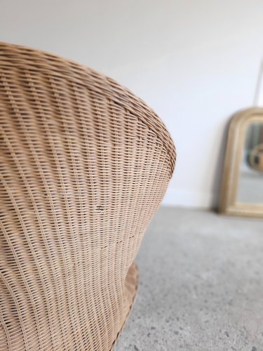 Fauteuil lotus en osier