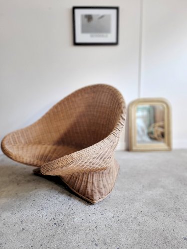 Fauteuil lotus en osier