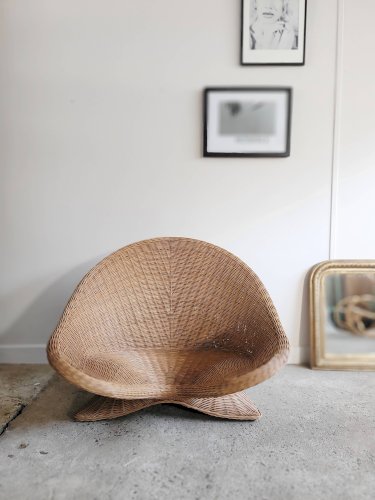 Fauteuil lotus en osier