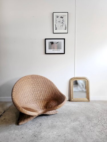 Fauteuil lotus en osier