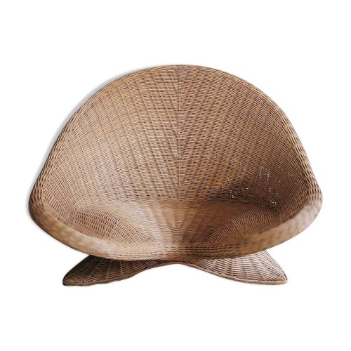 Fauteuil lotus en osier