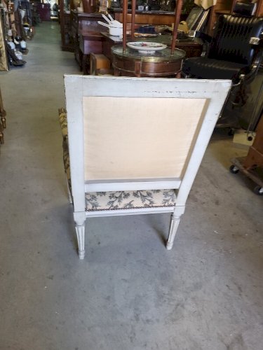 FAUTEUIL LOUIS XVI GRIS DU XIX ème SIECLE N°2