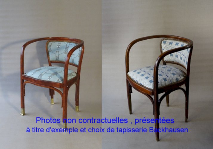 Fauteuil N°715 de Gustave Siegel pour KOHN, 1905. Backhausen, no Thonet