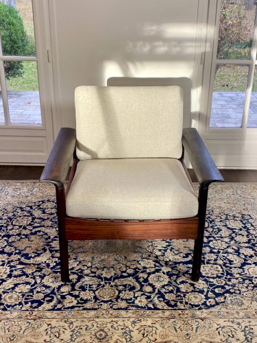 Fauteuil & Ottoman Hans Olsen – Vatne Møbler Danemark, 1960 Palissandre