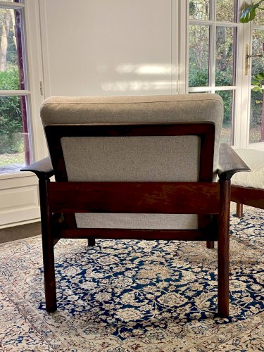 Fauteuil & Ottoman Hans Olsen – Vatne Møbler Danemark, 1960 Palissandre