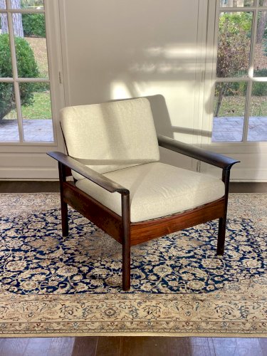 Fauteuil & Ottoman Hans Olsen – Vatne Møbler Danemark, 1960 Palissandre