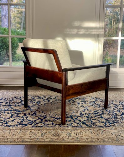 Fauteuil & Ottoman Hans Olsen – Vatne Møbler Danemark, 1960 Palissandre
