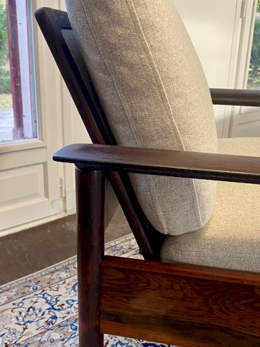 Fauteuil & Ottoman Hans Olsen – Vatne Møbler Danemark, 1960 Palissandre