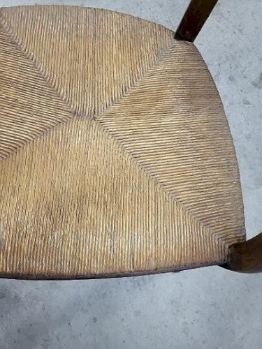 FAUTEUIL PAILLE ANCIEN EN NOYER DU XIX ème SIECLE N° 2
