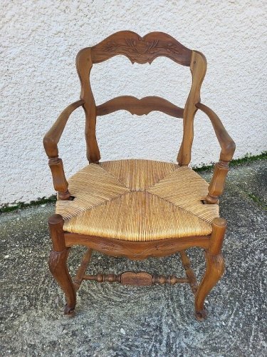 FAUTEUIL PROVENCAL PAILLE EN NOYER