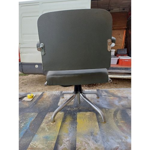 Fauteuil Pullman Métal Chromé et Skai Vert