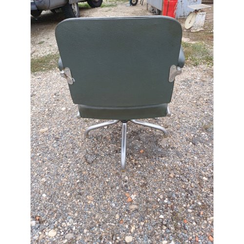 Fauteuil Pullman Métal Chromé et Skai Vert