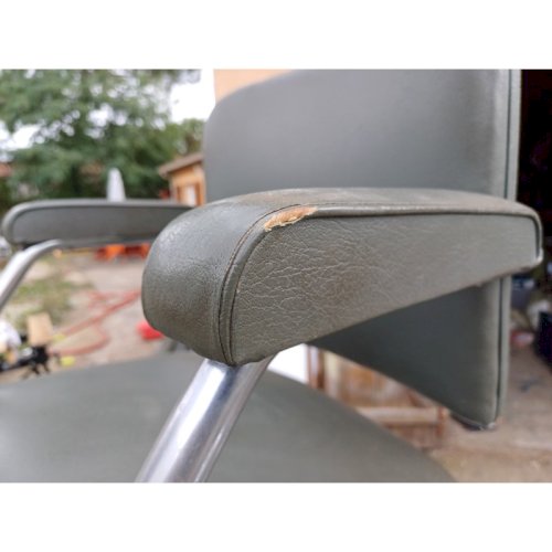 Fauteuil Pullman Métal Chromé et Skai Vert