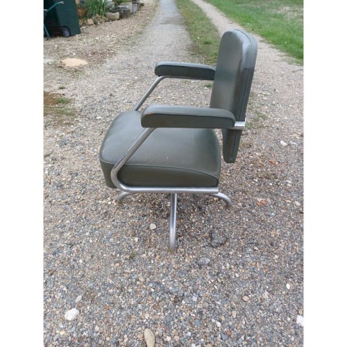 Fauteuil Pullman Métal Chromé et Skai Vert