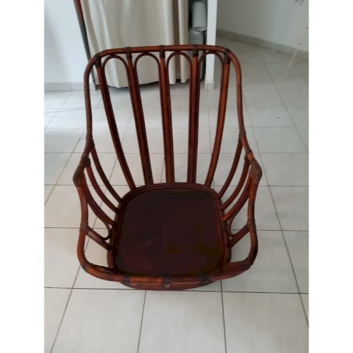 Fauteuil Rotin des Années 60 de Maugrion modéle Basset
