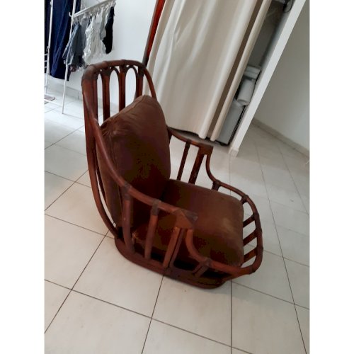 Fauteuil Rotin des Années 60 de Maugrion modéle Basset