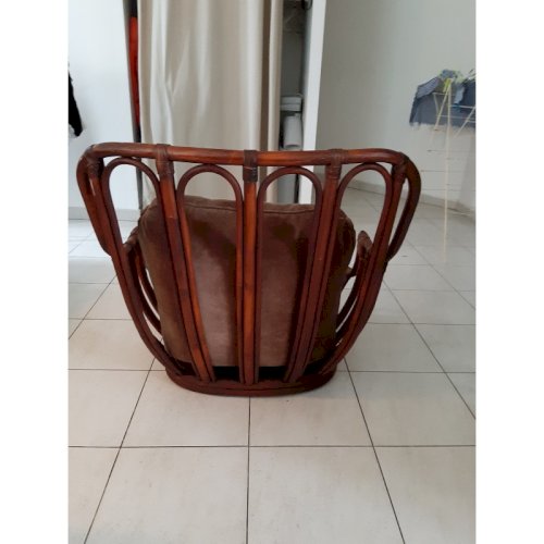 Fauteuil Rotin des Années 60 de Maugrion modéle Basset