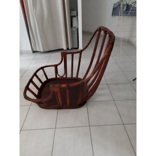 Fauteuil Rotin des Années 60 de Maugrion modéle Basset