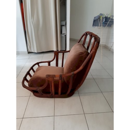 Fauteuil Rotin des Années 60 de Maugrion modéle Basset