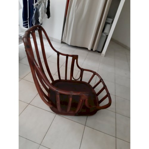 Fauteuil Rotin des Années 60 de Maugrion modéle Basset