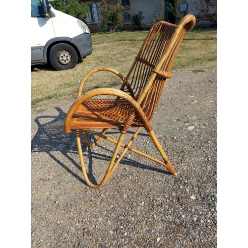 Fauteuil Rotin , Osier Vintage