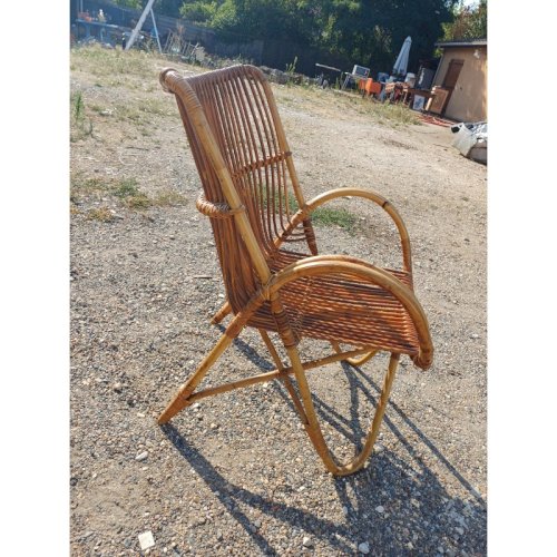 Fauteuil Rotin , Osier Vintage