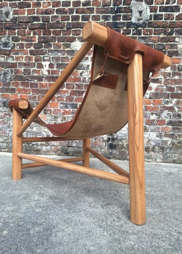 Fauteuil tripode vintage, meuble siège design