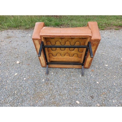 Fauteuil Vintage des Années 50/60 Skai Marron