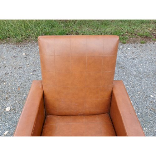Fauteuil Vintage des Années 50/60 Skai Marron