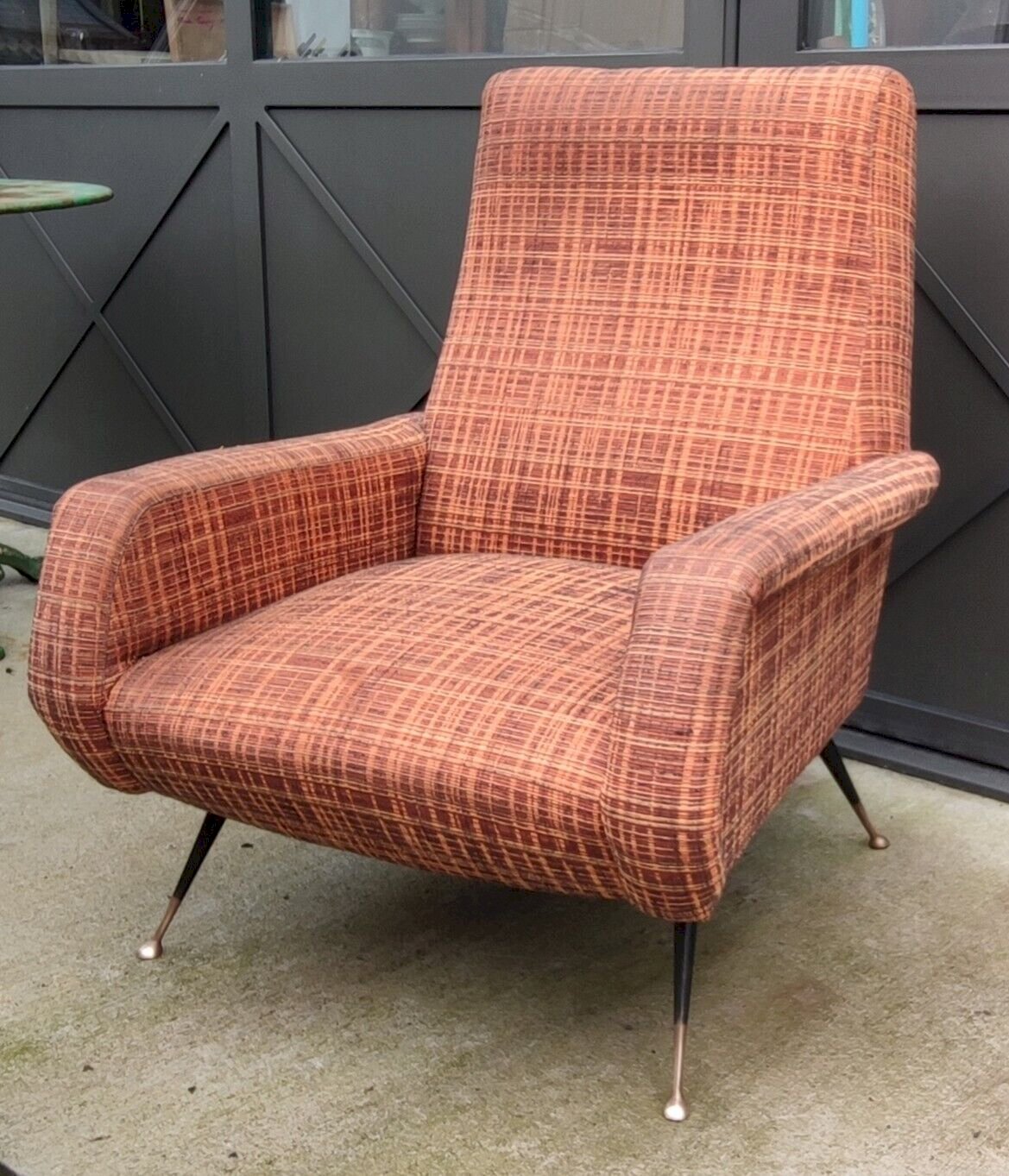 Fauteuil Vintage Pieds M tal Et Laiton fauteuil Design Ann es 1950 1960