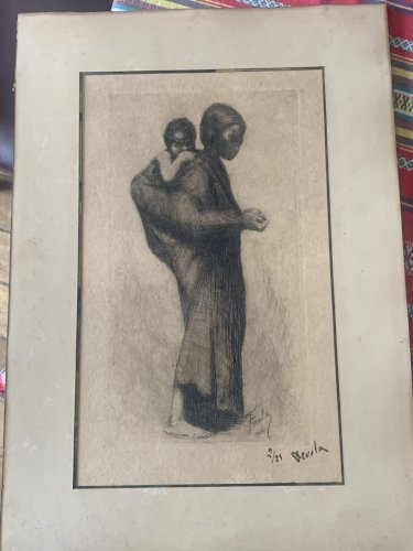 Félix Pascal Févola gravure Eau forte scène orientaliste signée et justifiée