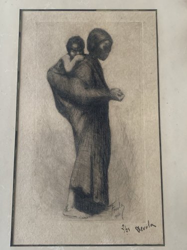 Félix Pascal Févola gravure Eau forte scène orientaliste signée et justifiée