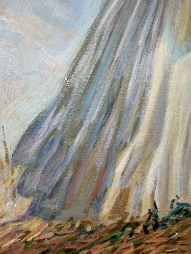 Femme à l’ombrelle  Huile sur toile, d’après Claude Monet Par Roland Renaud