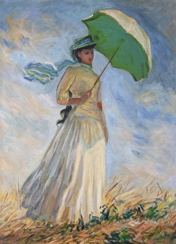 Femme à l’ombrelle  Huile sur toile, d’après Claude Monet Par Roland Renaud