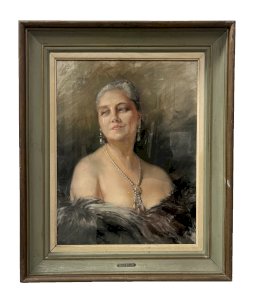 " Woman with bare shoulders by YVES DIEY " Bust portrait