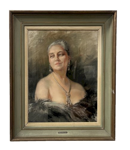 " Femme aux épaules dénudées par YVES DIEY " Portrait en bustre