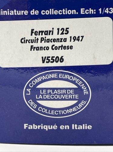 Ferrari 125 N°128 (1947) 1/43 Brumm