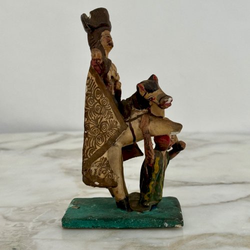 Figurine en carton bouilli polychrome Saint Georges par Pérau XIXe M4004