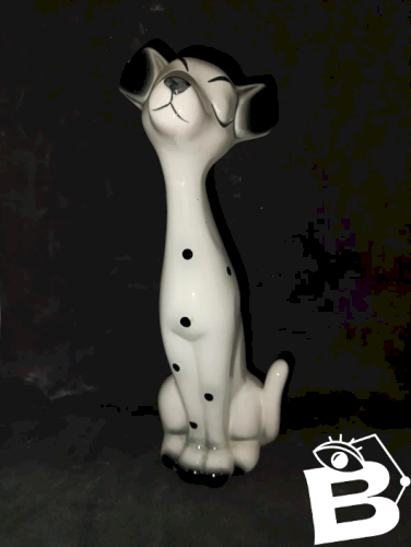 figurine en ceramique en forme de dalmatien en bon etat