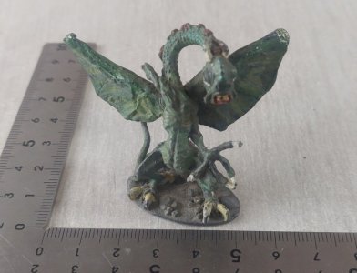 Metal figurine for role-playing game, Ral Partha Jabberwock, D&D Warhammer