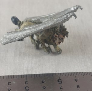 Metal figurine for role-playing game, Ral Partha Chaos Manticore, Warhammer.