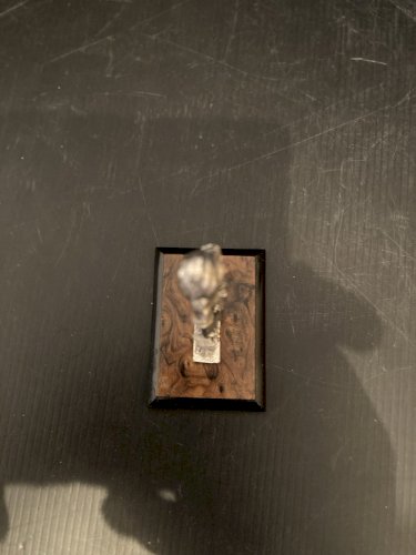 figurine miniature métal argenté femme statuette design vintage Italie marque E