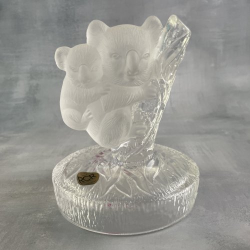 Figurine statuette Koala cristal RCR Royal Crystal Rock 24% plomb Italy Wildlife