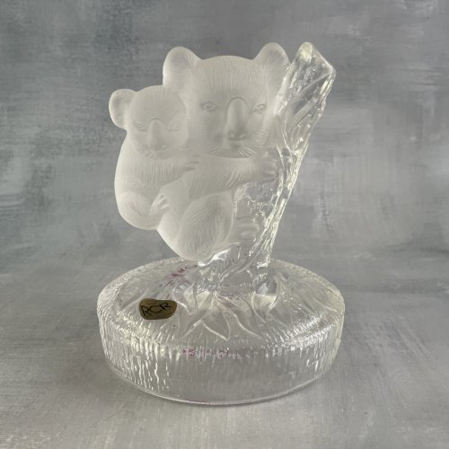 Figurine statuette Koala cristal RCR Royal Crystal Rock 24% plomb Italy Wildlife