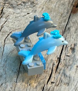 Lego dolphin couple figurines